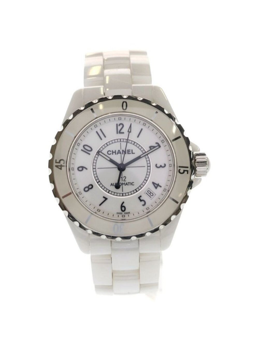 Chanel White Dial Ceramic Automatic Winding Watch